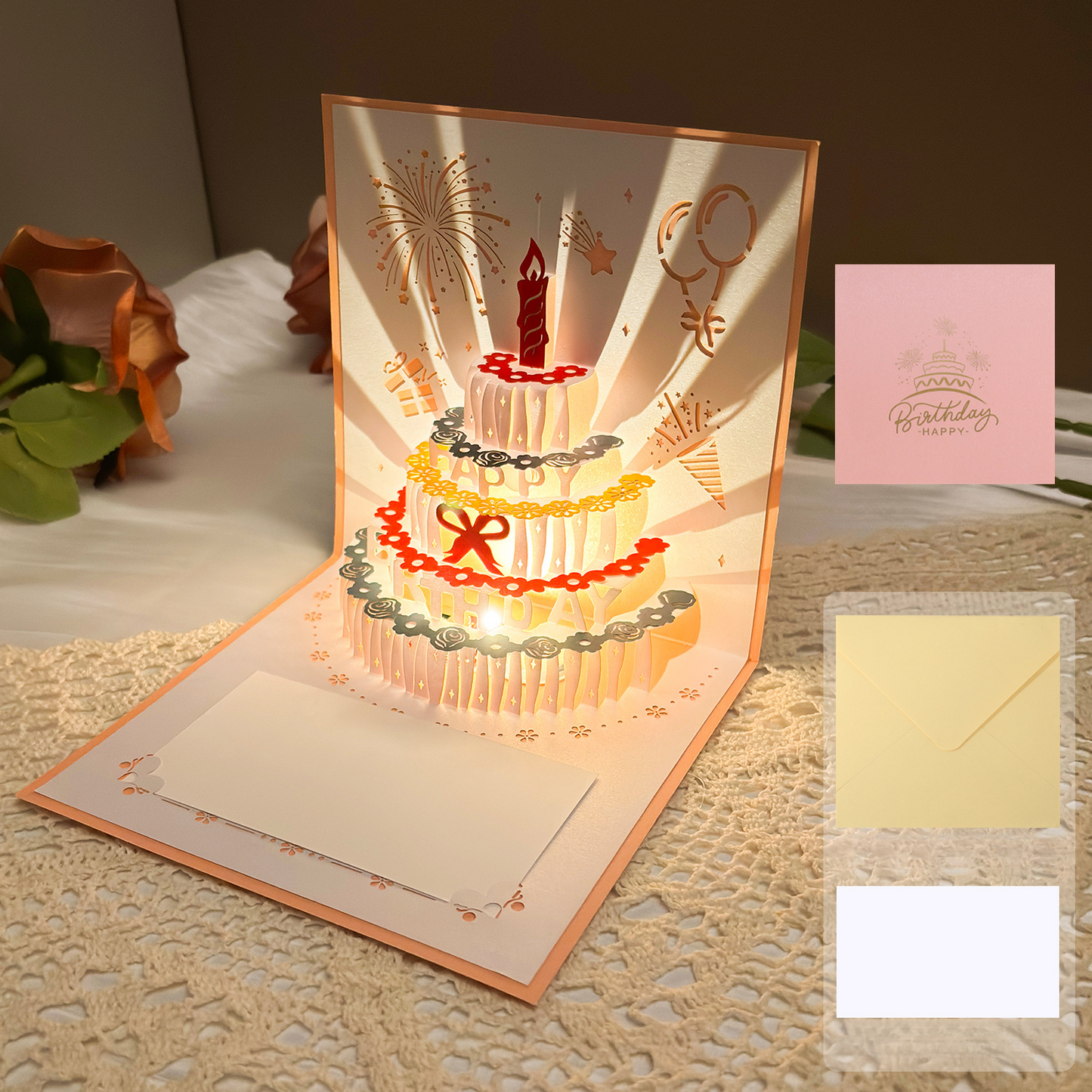 3D Pop-Up Birthday Card with Music & Lights