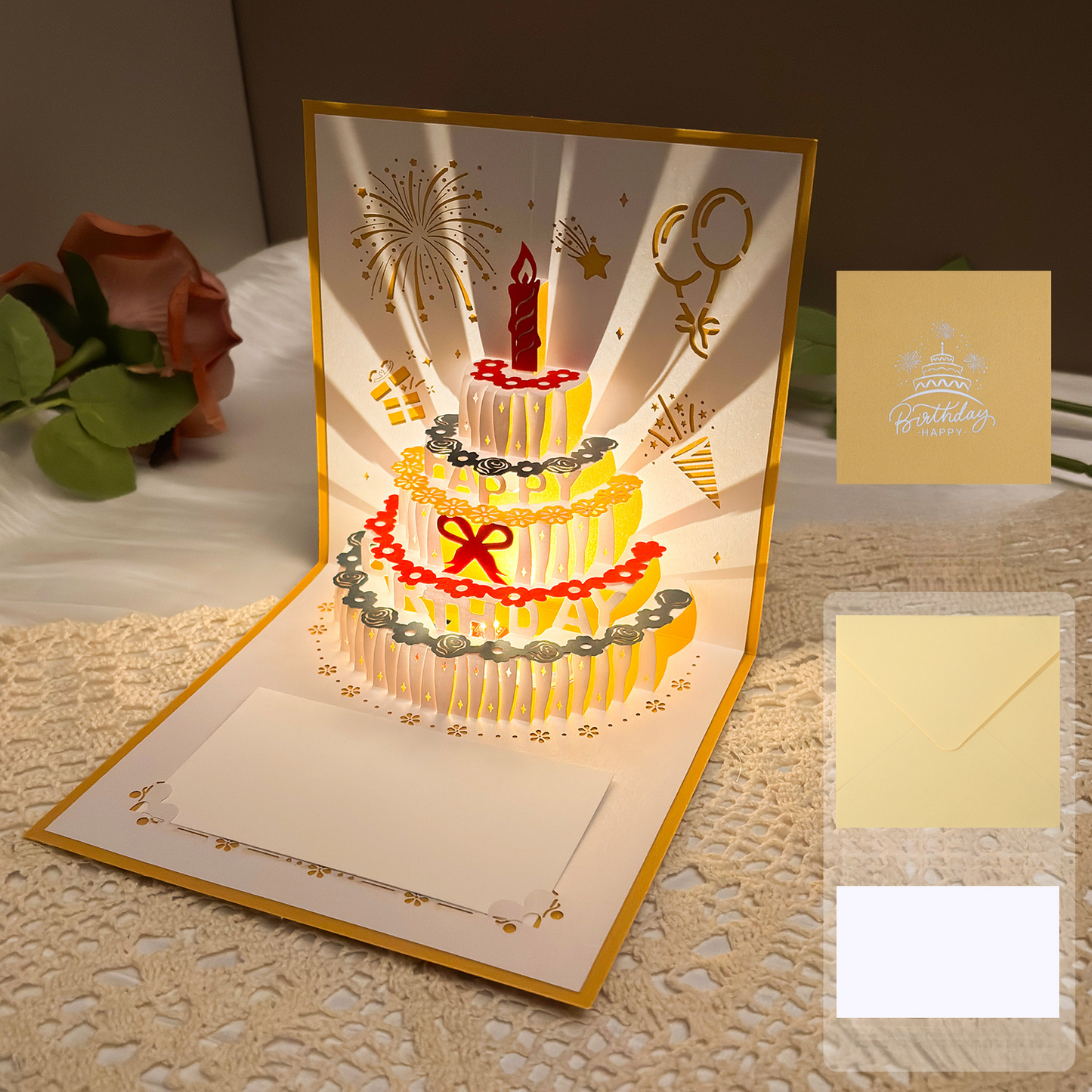 3D Pop-Up Birthday Card with Music & Lights