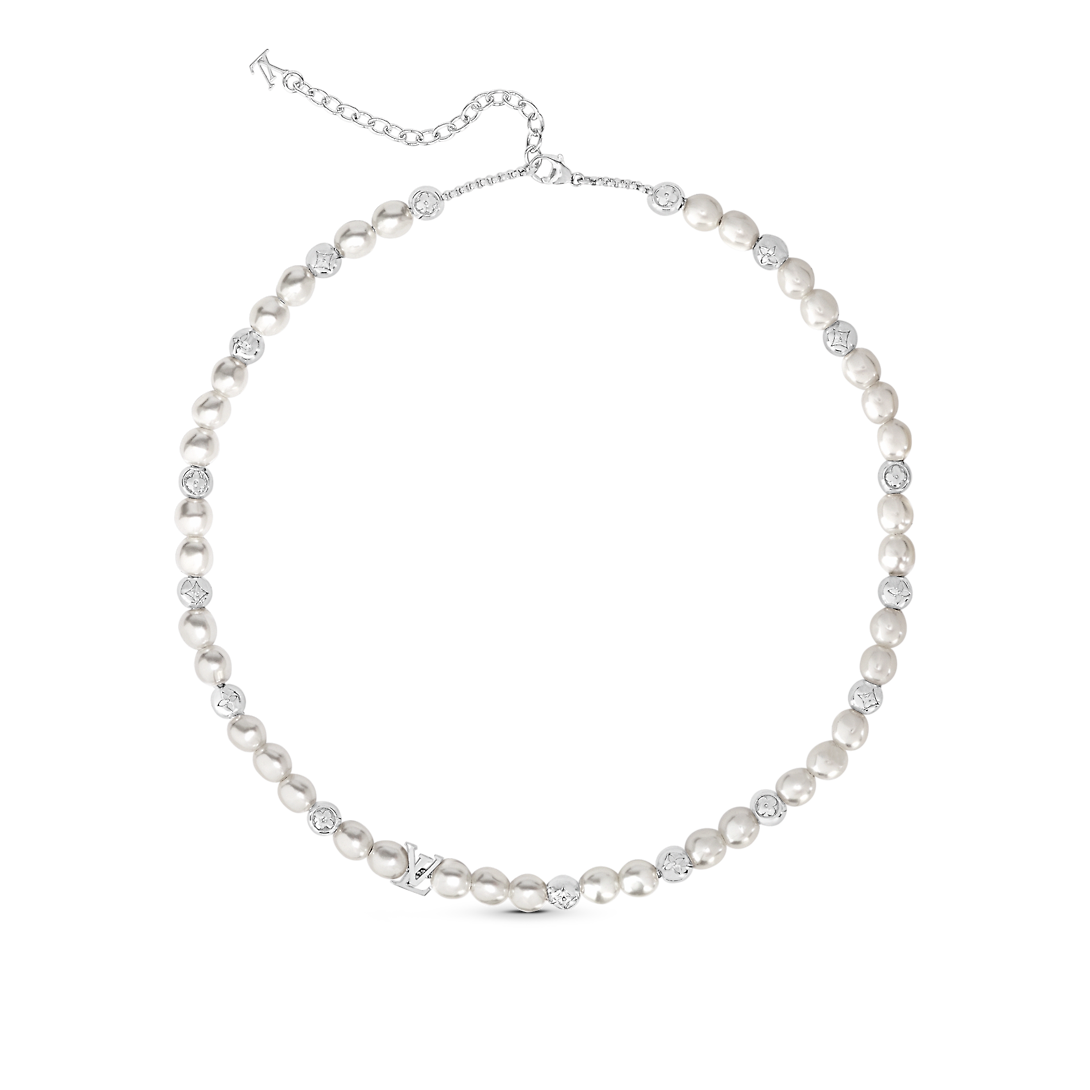 18K Louis Vuitton Monogram Pearls Necklace