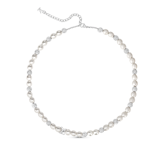 18K Louis Vuitton Monogram Pearls Necklace