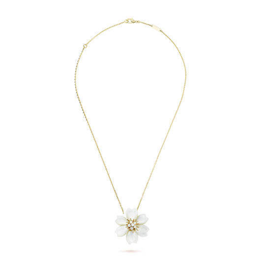 18K Rose De Noel Clip Pendant Necklace