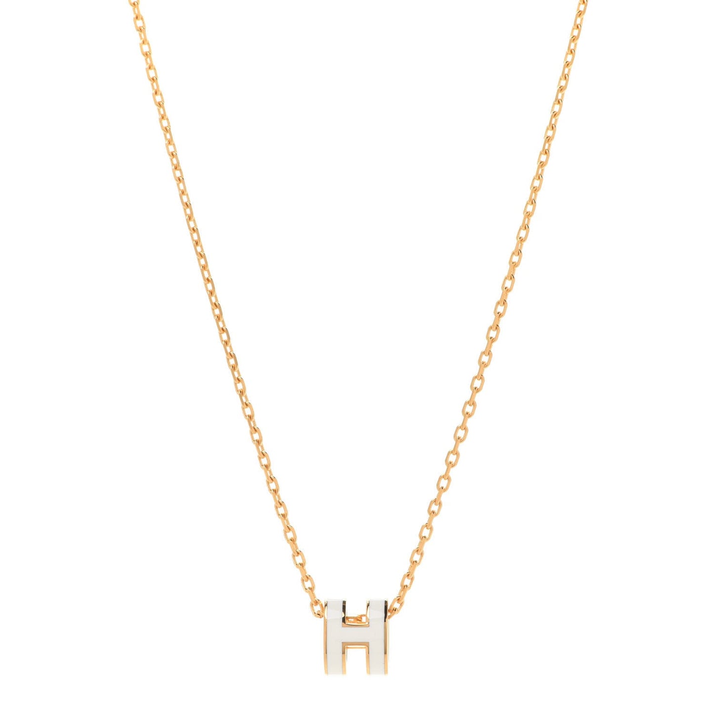 18K Mini Pop Hermes White Necklace