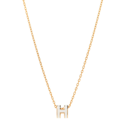 18K Mini Pop Hermes White Necklace