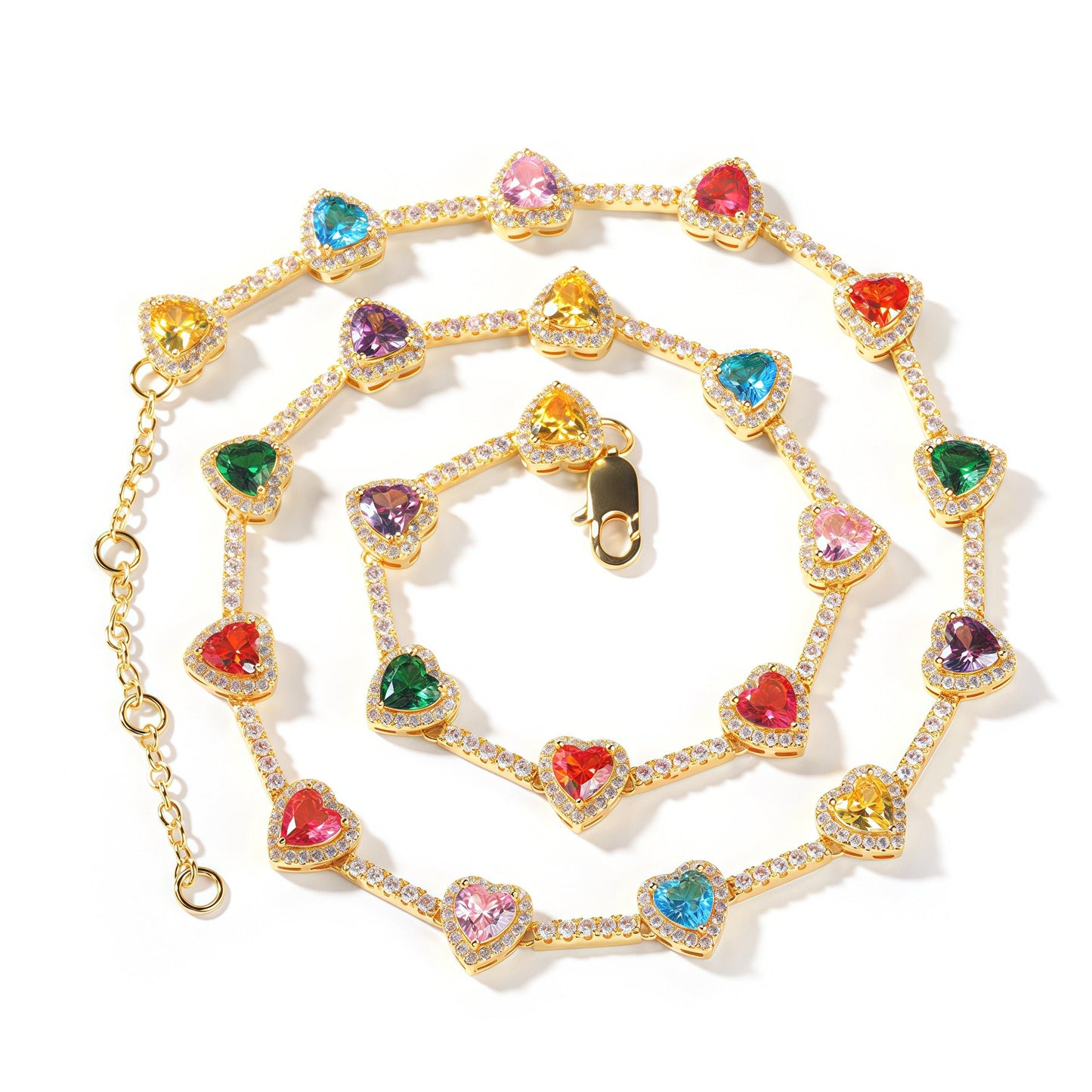 Colorful Heart Crystal Zirconia Necklace