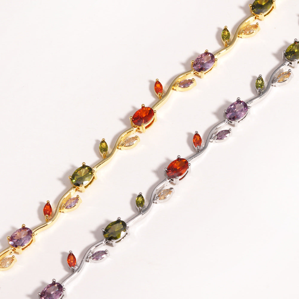 Vintage Jewel-Toned Vine Bracelet