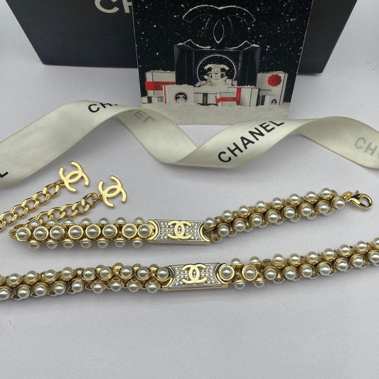 18K  Chanel Pearls Chain Necklace
