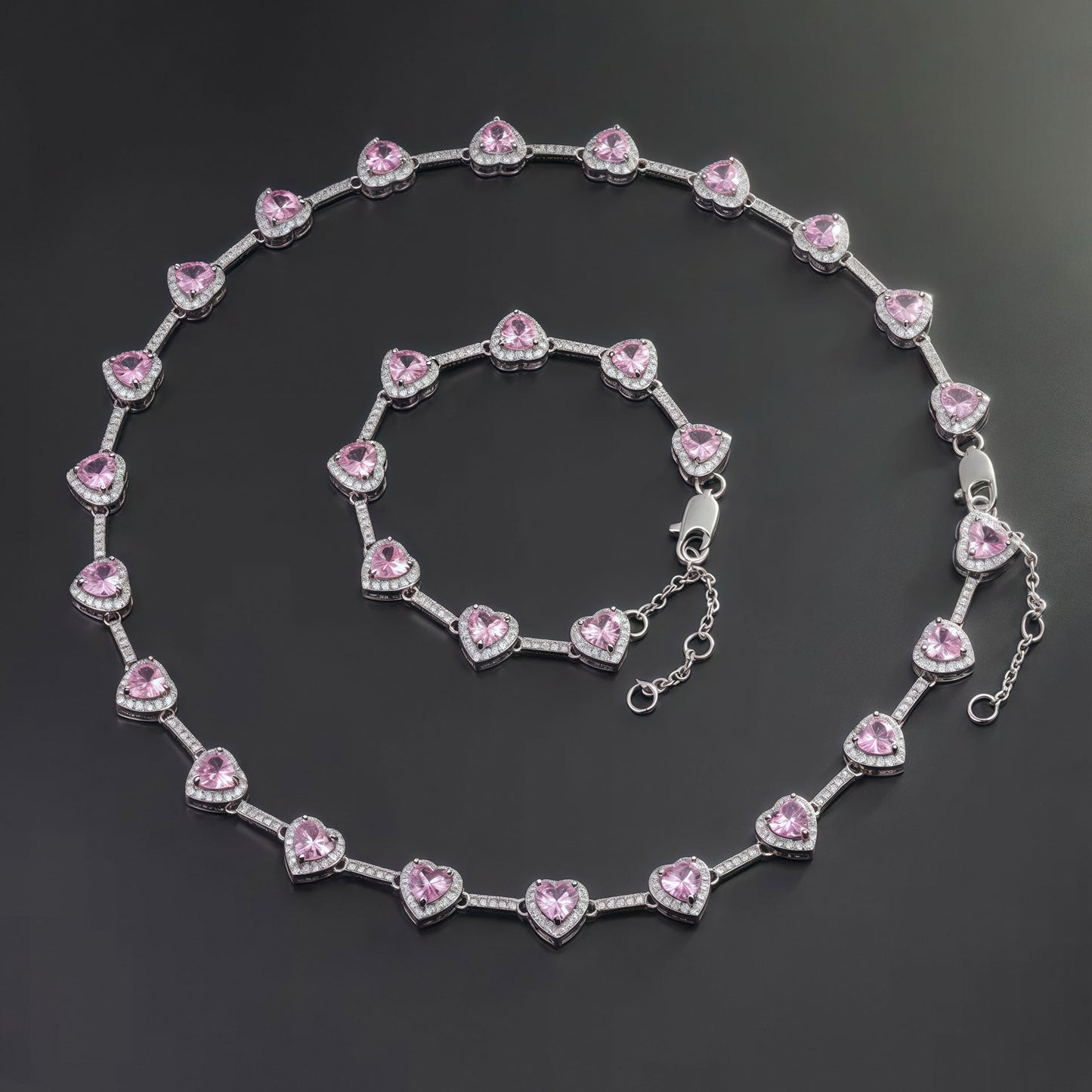 Colorful Heart Crystal Zirconia Necklace