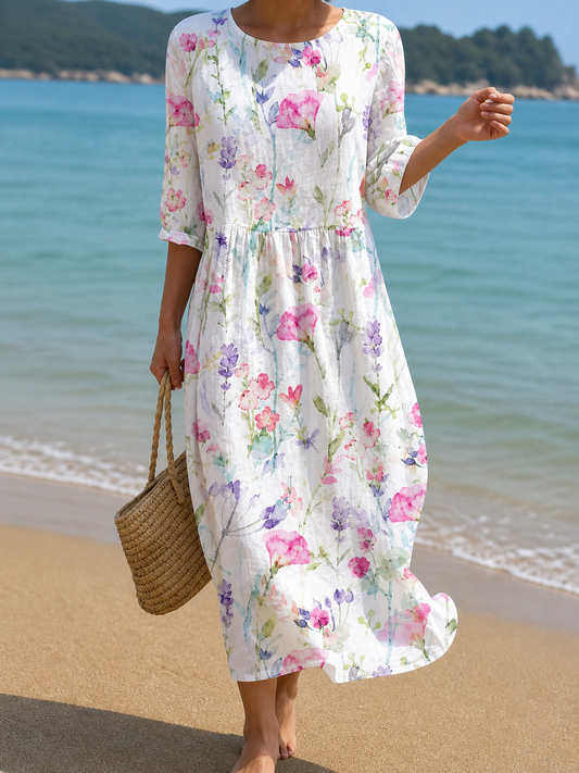 Abito casual da donna con stampa floreale