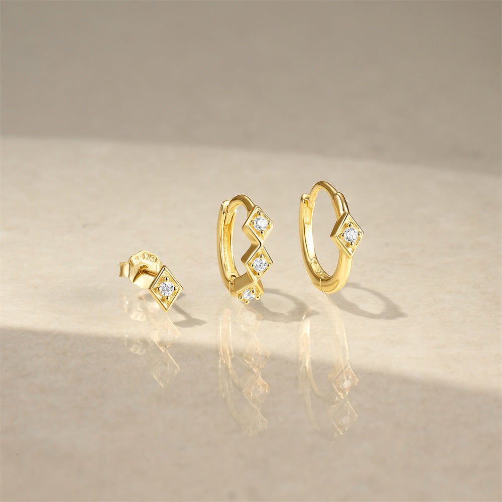 3-Pair Stacking Hoop Earrings Set