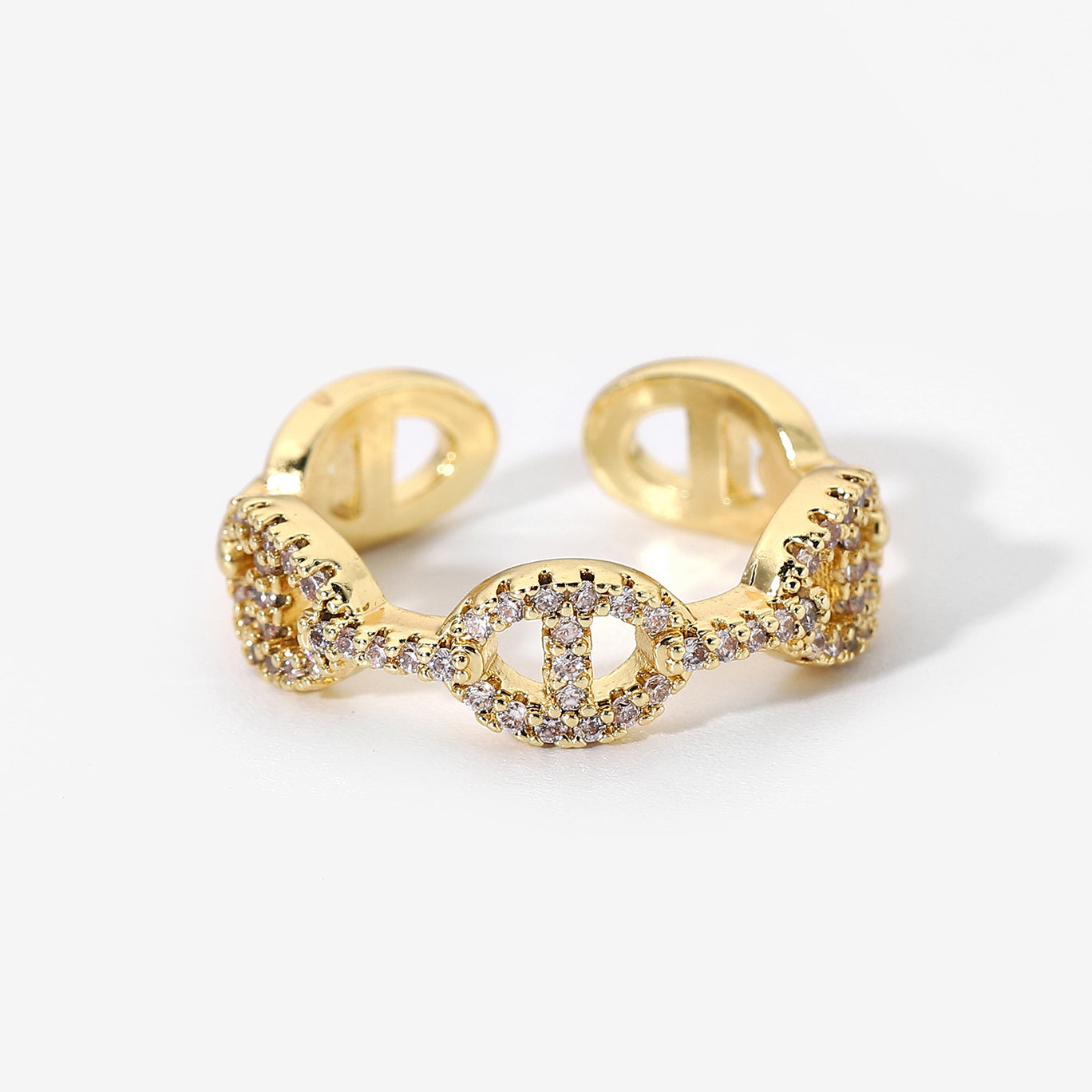 14K Gold Plated CZ Stackable Ring