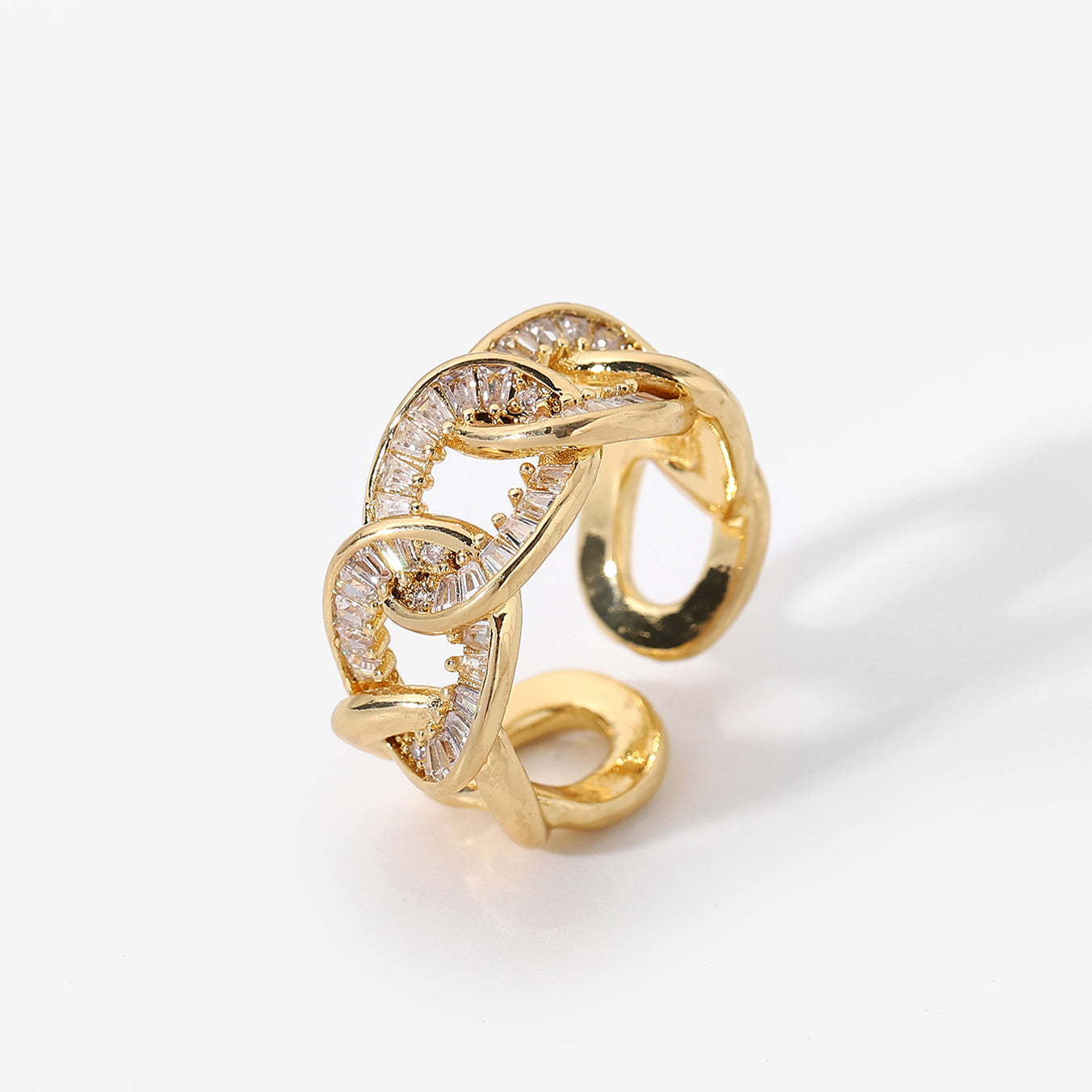 14K Gold Plated CZ Stackable Ring
