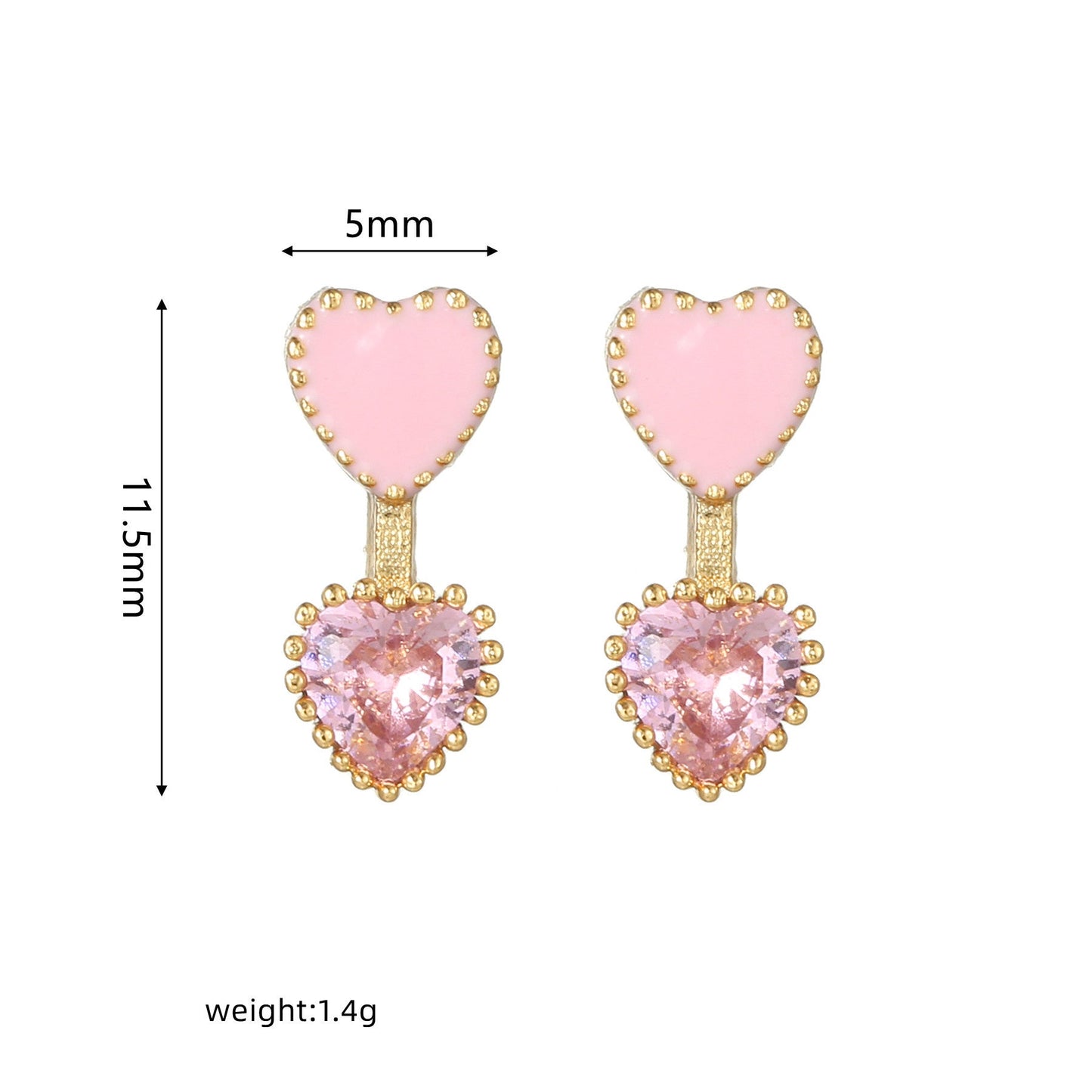 Sweet Pink Love Earrings Set