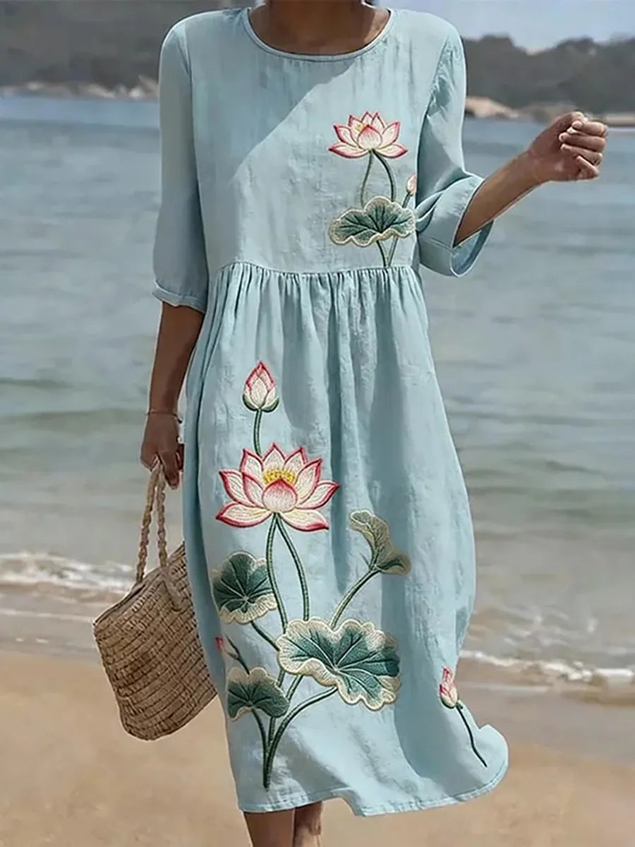 Abito casual da donna con stampa floreale