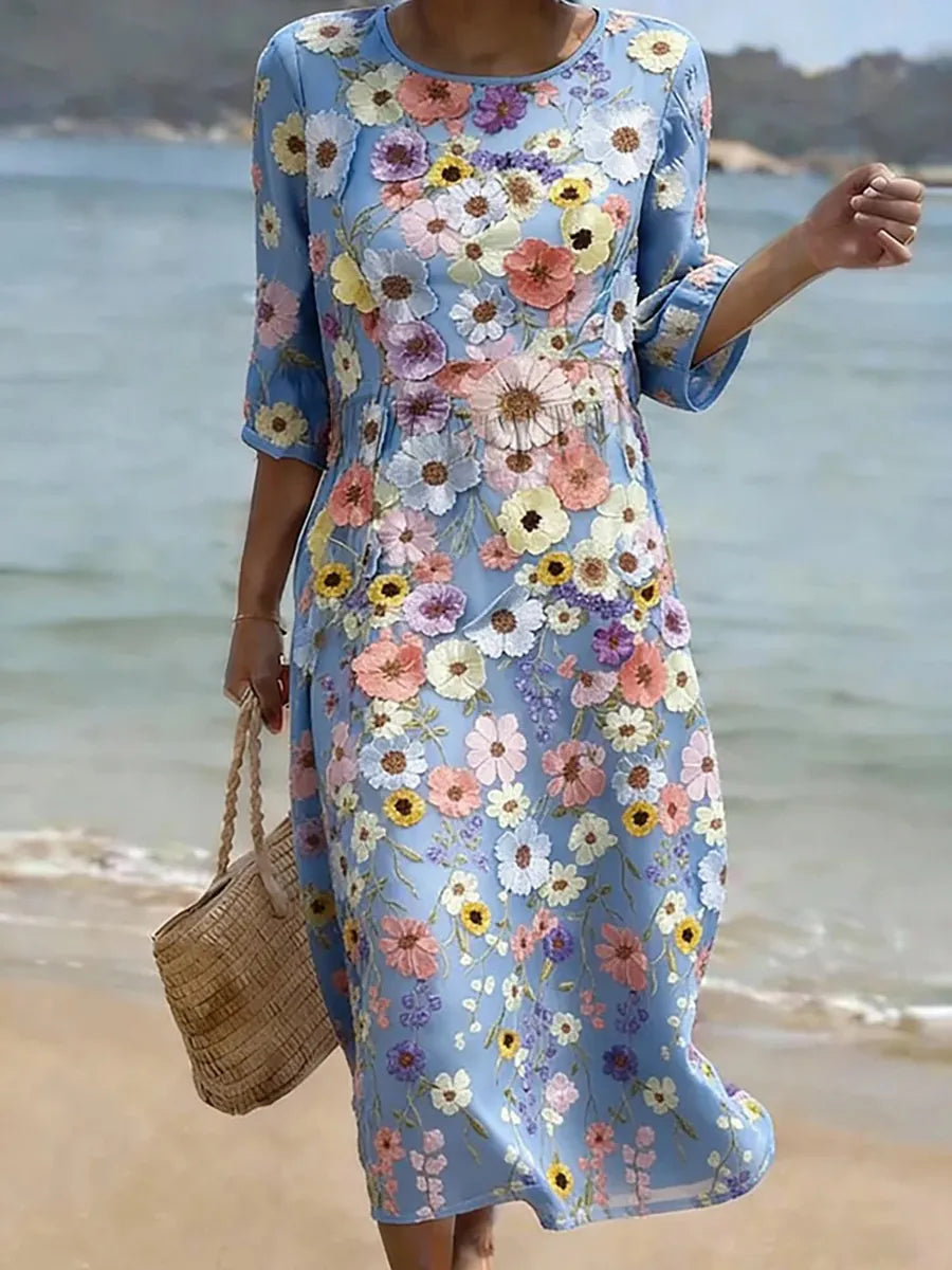 Abito casual da donna con stampa floreale