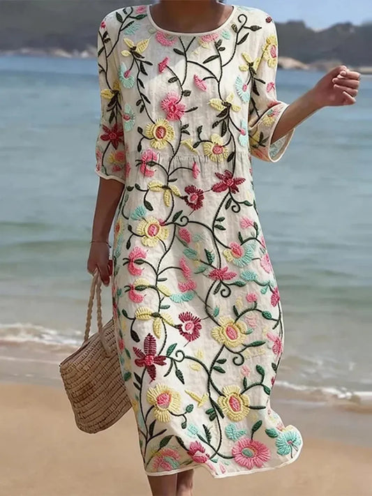Abito casual da donna con stampa floreale