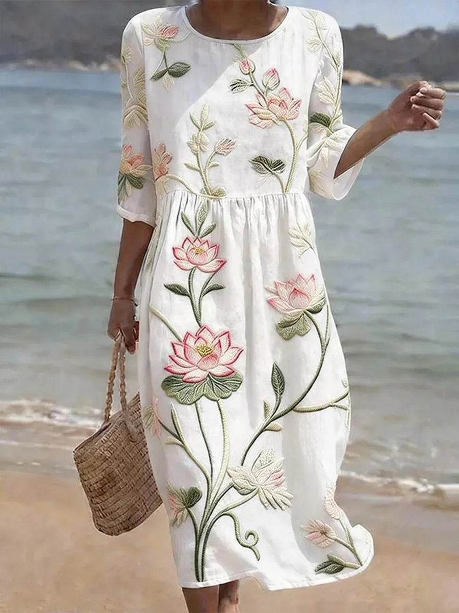 Abito casual da donna con stampa floreale