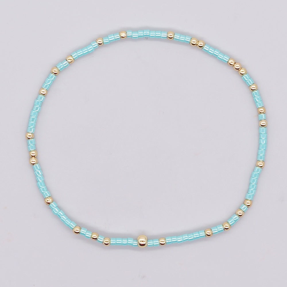 Colorful Beaded Elastic Cord Bracelet Set