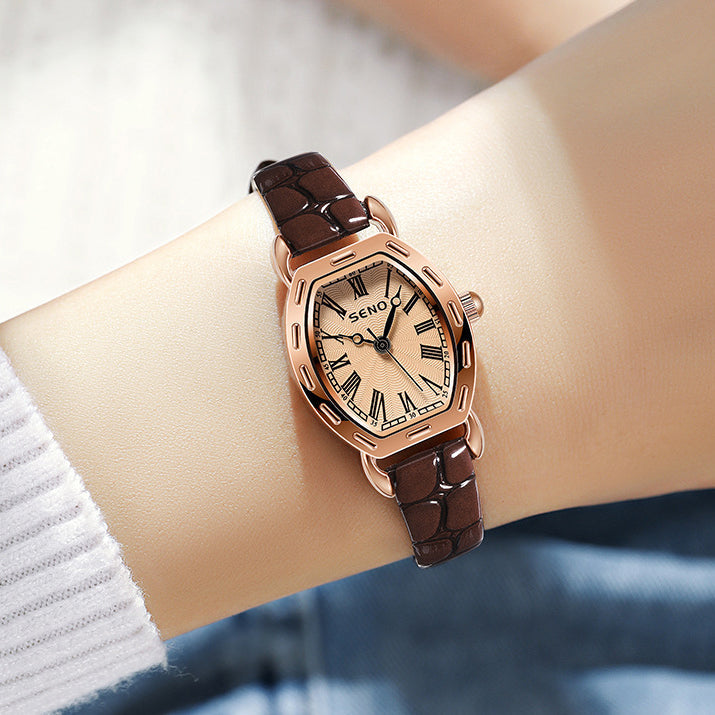 Retro Barrel Water-Resistant Watch