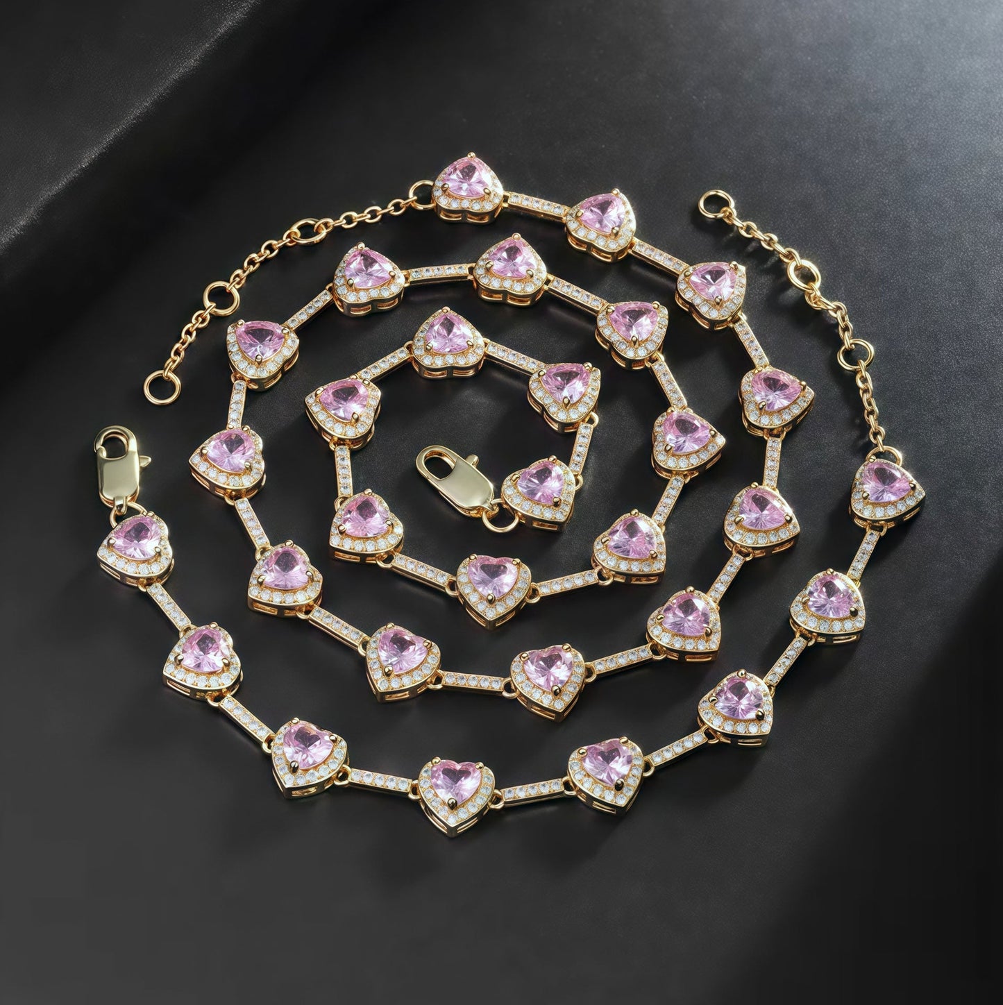 Colorful Heart Crystal Zirconia Necklace