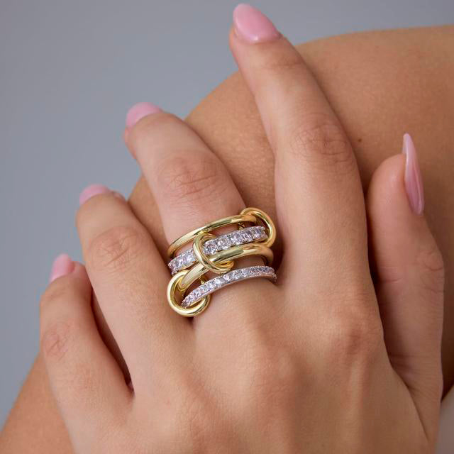4-Layer Interlocking Zircon Stackable Ring