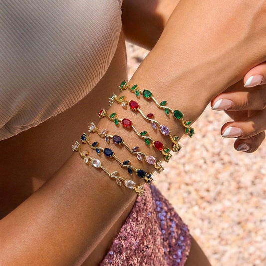Vintage Jewel-Toned Vine Bracelet