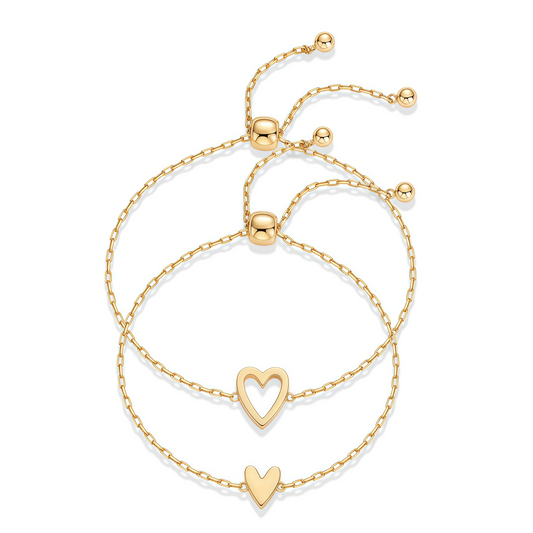 2 Pieces Matching Heart Bracelets ¨C BFF & Mother Daughter Set