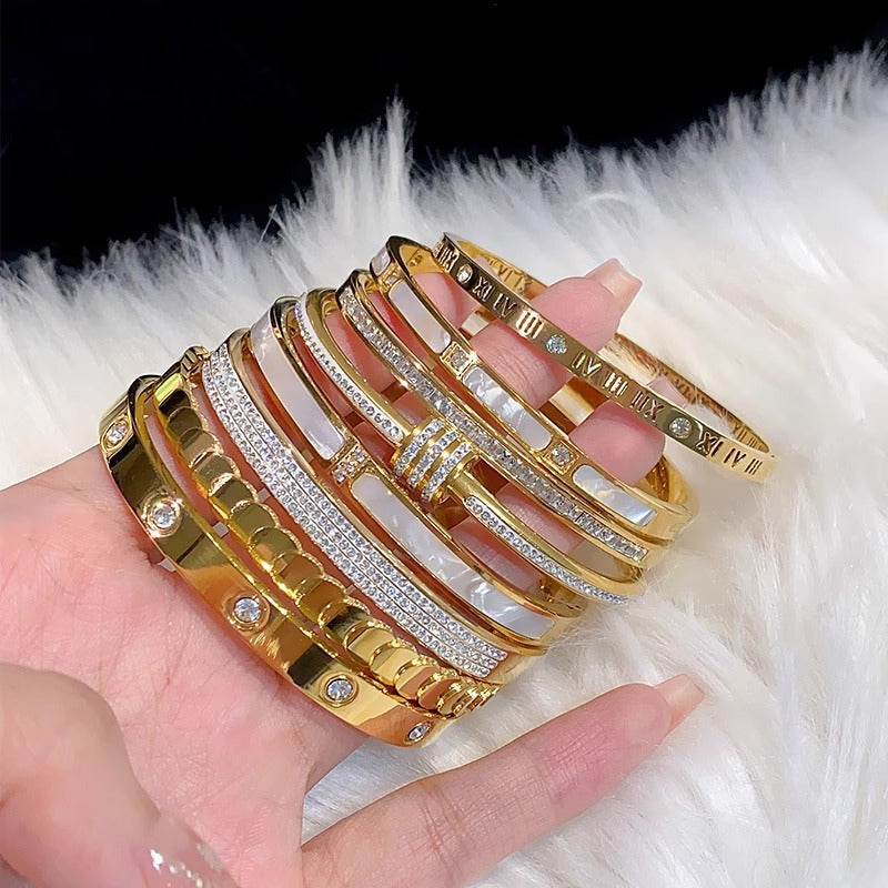 Waterproof & Tarnish-Free 5-Piece Stackable Bangle Set