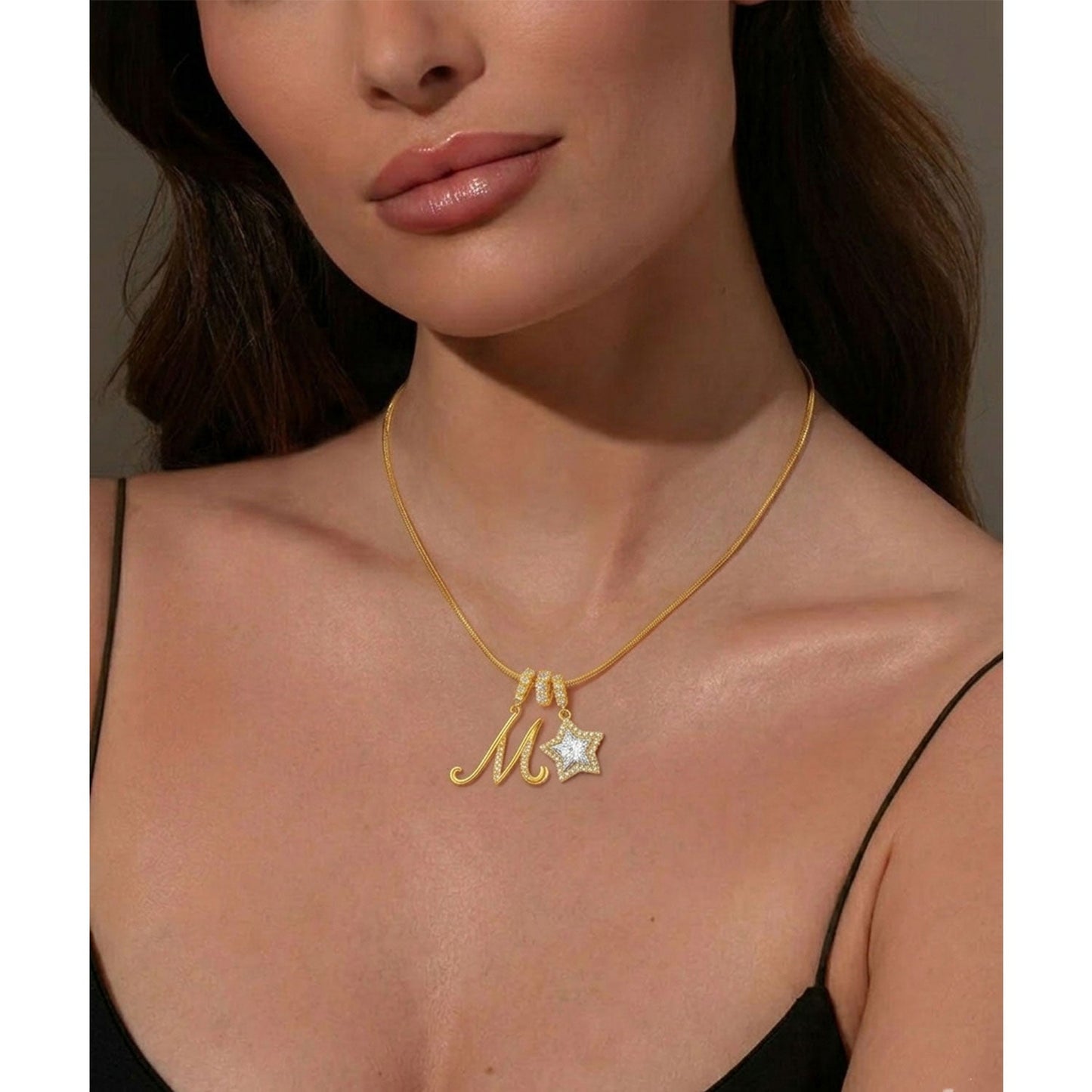 Initial & Star Pendant Necklace ¨C Waterproof & Tarnish-Free