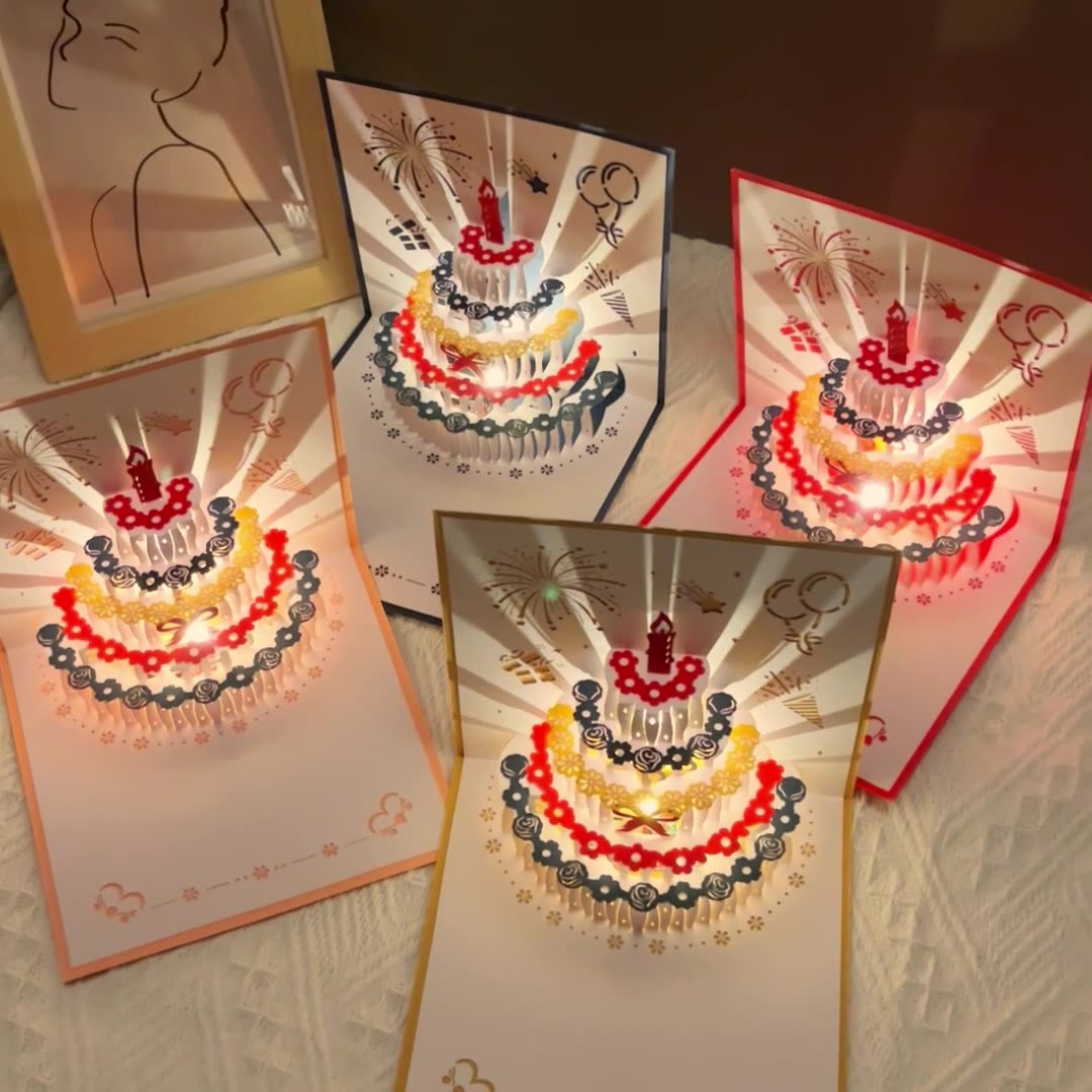 3D Pop-Up Birthday Card with Music & Lights