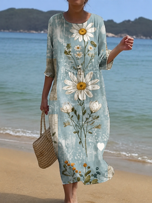 Abito casual da donna con stampa floreale