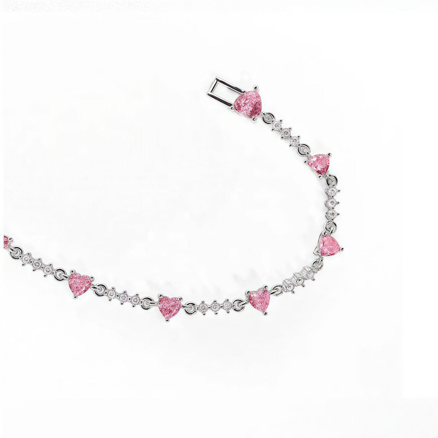 Sweet Pink Bow Crystal Stacking Bracelet