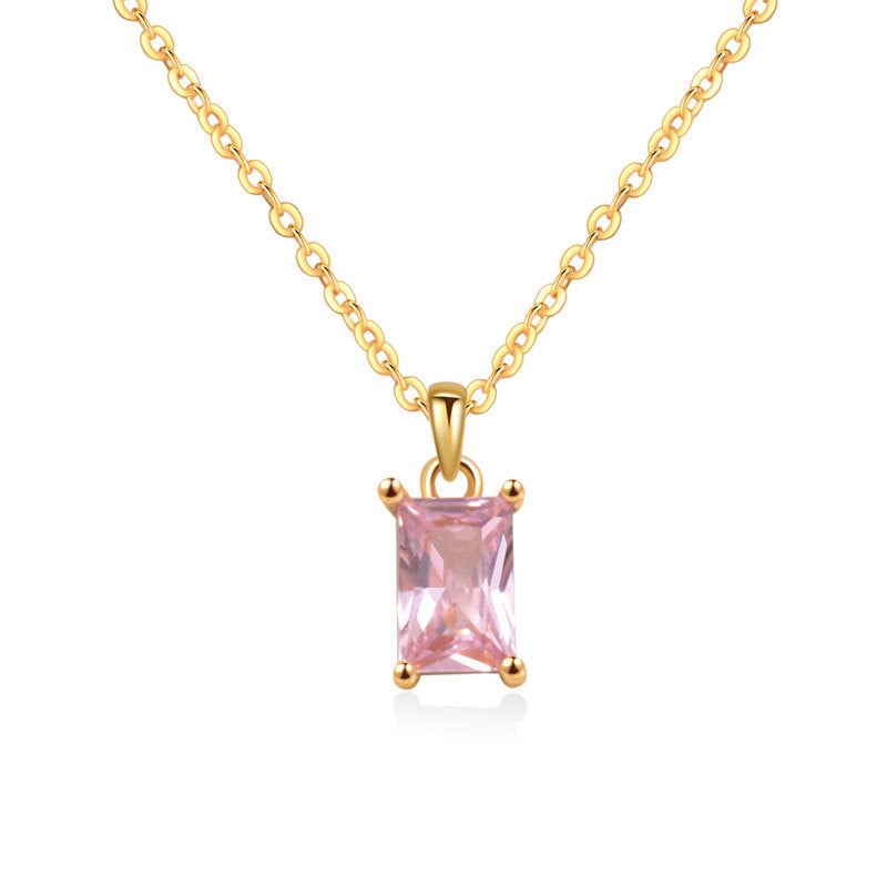 12 Birthstone Pendant Sterling Silver Necklace