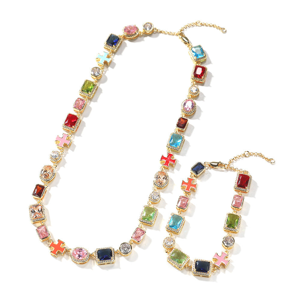 Colorful Crystal Zirconia Necklace