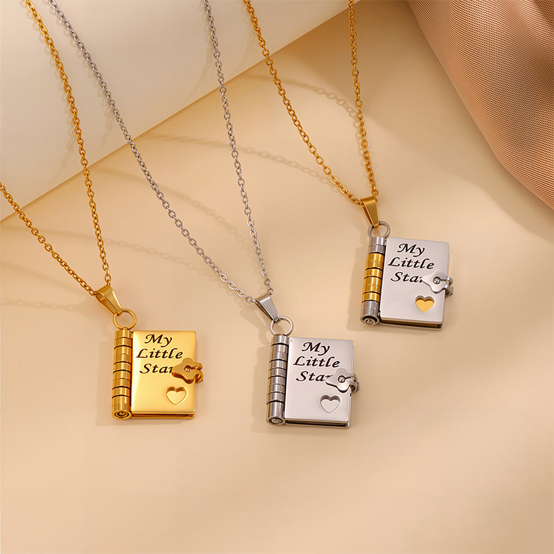 ¡°My Little Star¡± Book Locket Necklace ¨C Gift for Daughter or Son