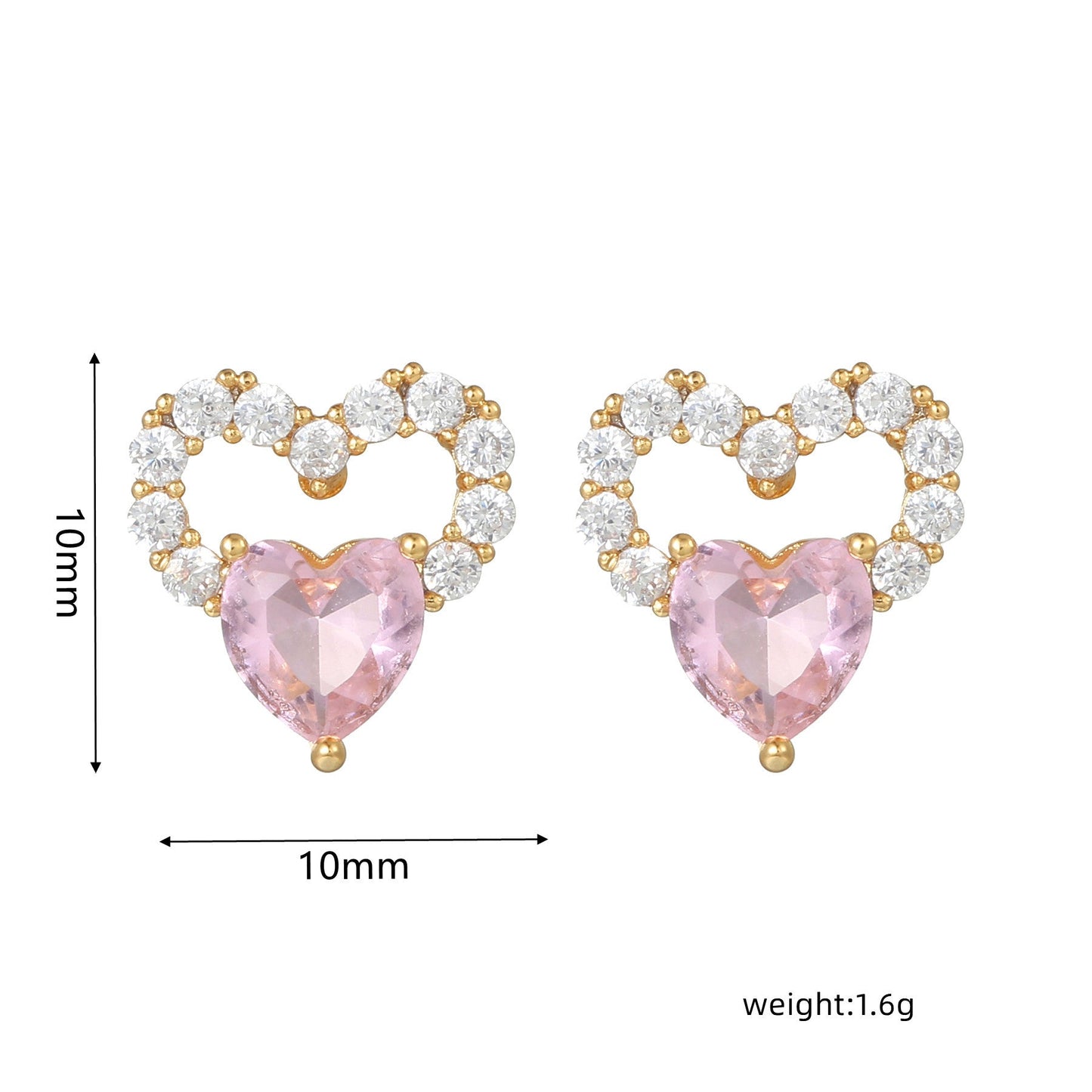 Sweet Pink Love Earrings Set