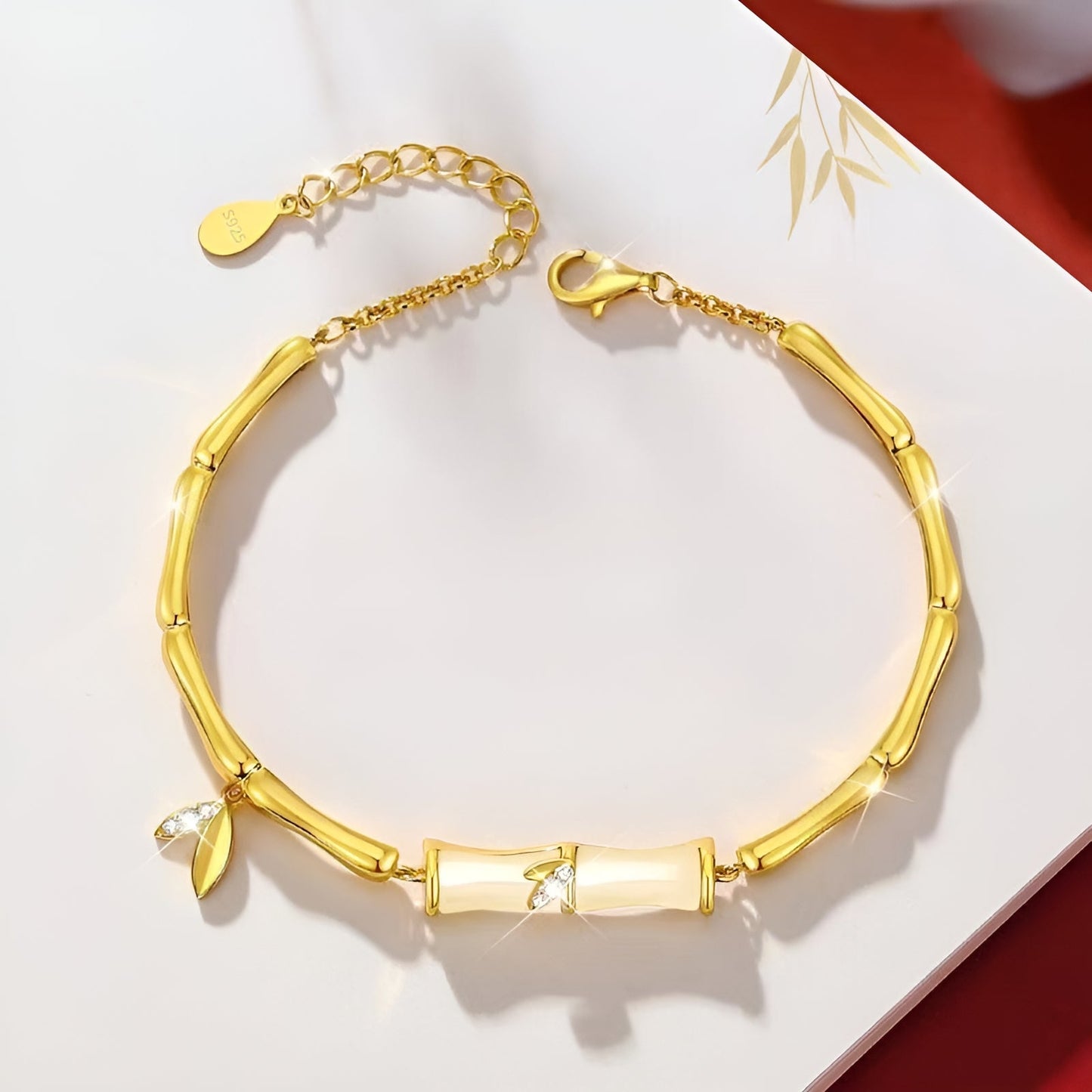 White Jade Bamboo Bracelet