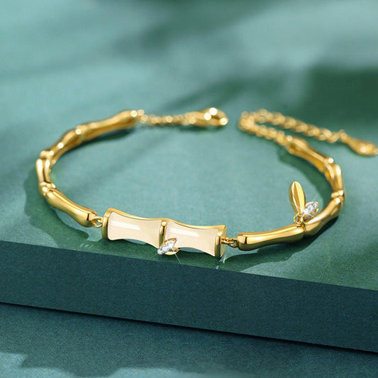 White Jade Bamboo Bracelet