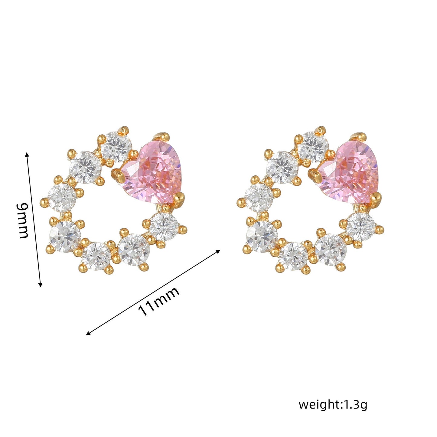 Sweet Pink Love Earrings Set