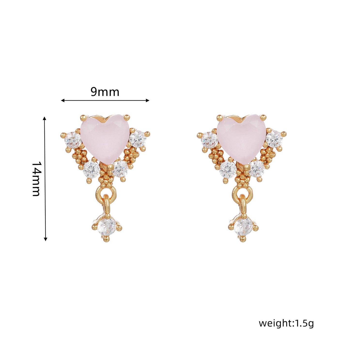Sweet Pink Love Earrings Set