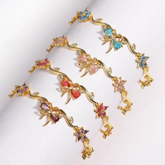 Sweet Crystal Bow Bracelet