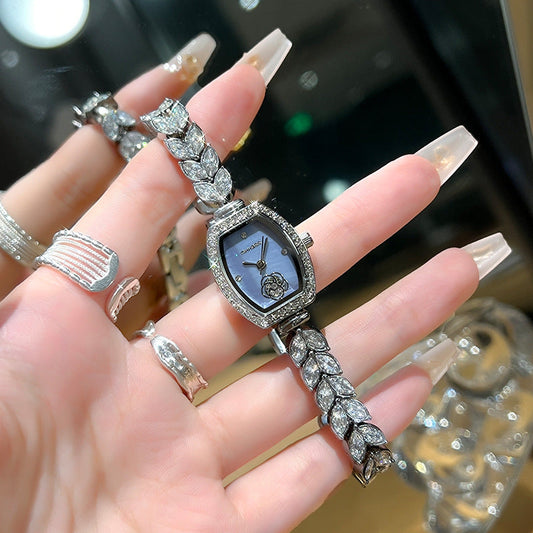 Water-Resistant Camellia Crystal Watch