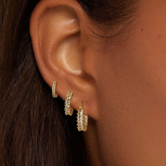 Chunky Small Gold Huggie Hoop Earrings