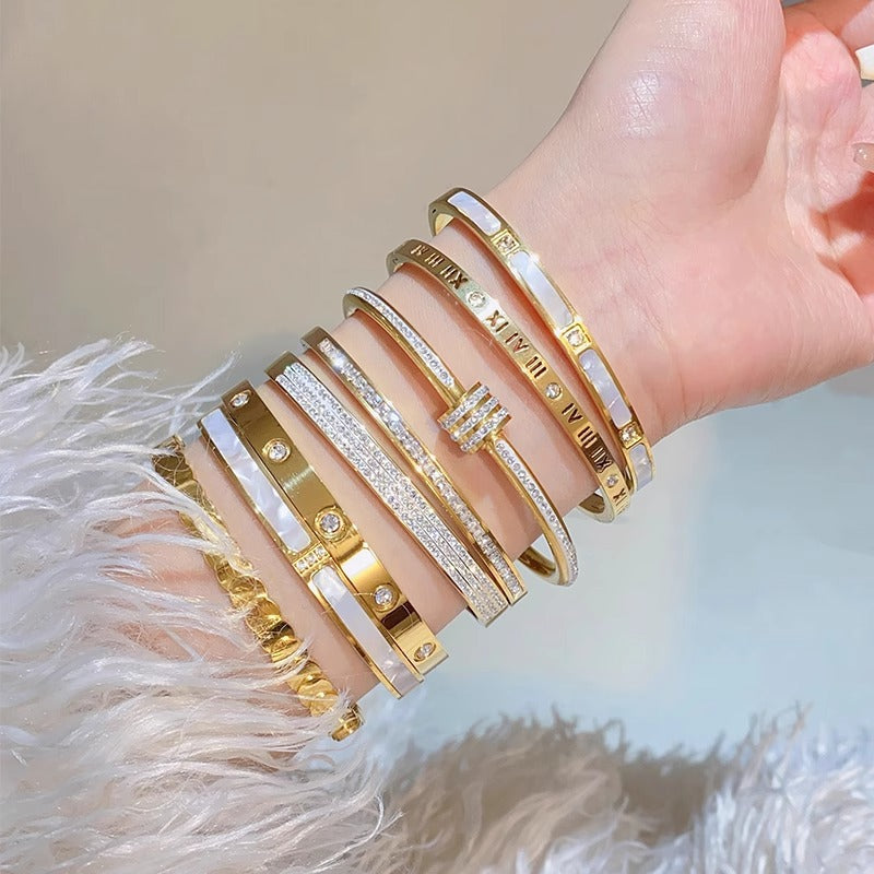 Waterproof & Tarnish-Free 5-Piece Stackable Bangle Set