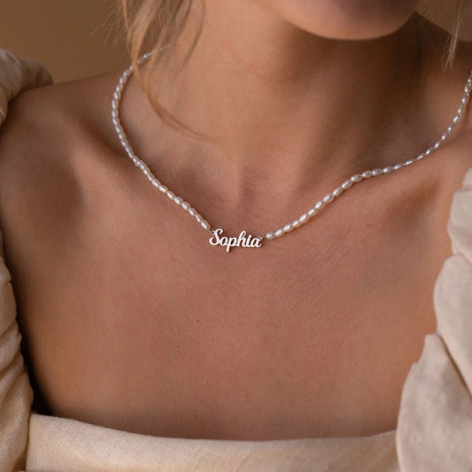 Personalized Name Pearl Necklace