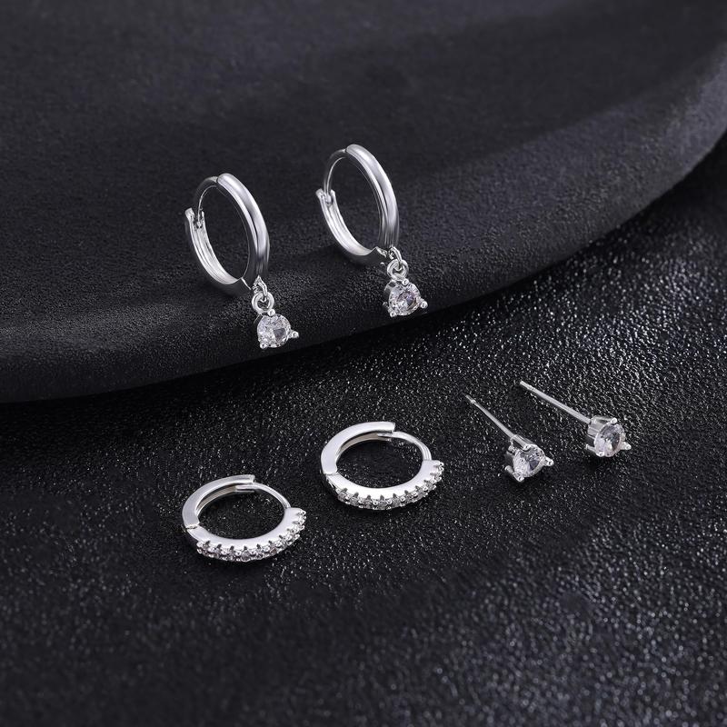 3 Pairs Minimalist Hoop Earrings Set