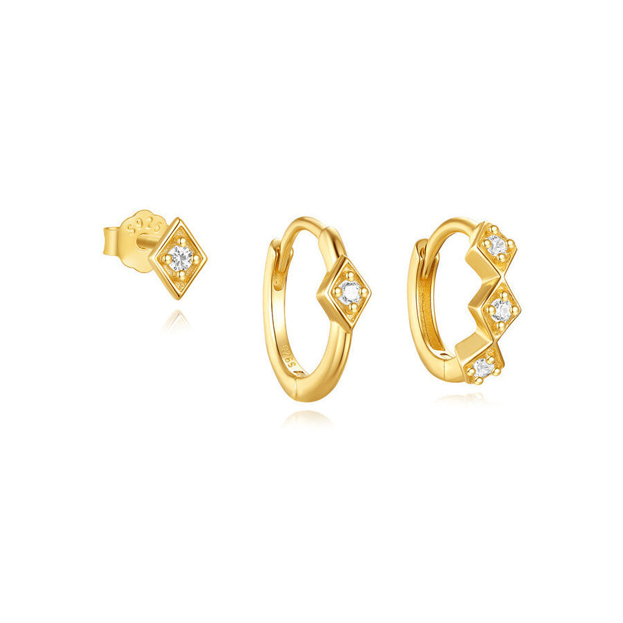 3-Pair Stacking Hoop Earrings Set