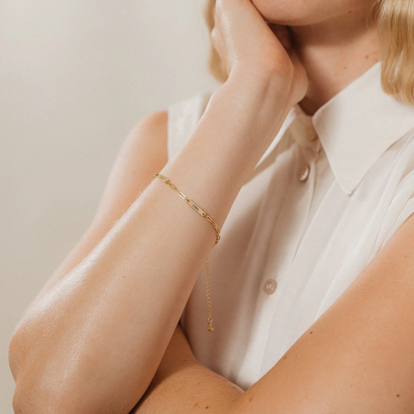 Personalized Minimalist Paperclip Name Bracelet