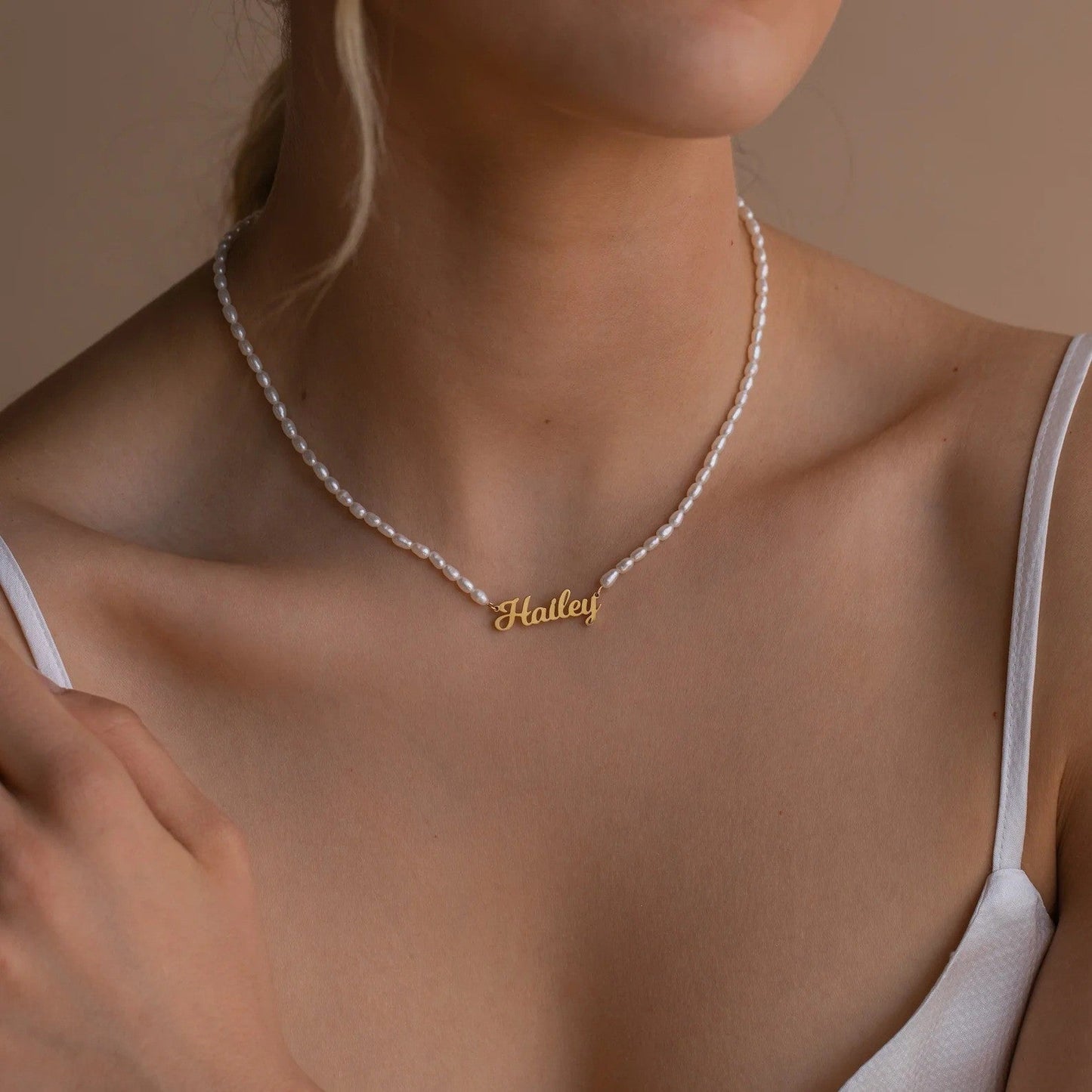 Personalized Name Pearl Necklace