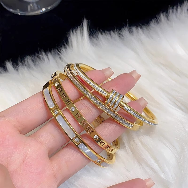 Waterproof & Tarnish-Free 5-Piece Stackable Bangle Set