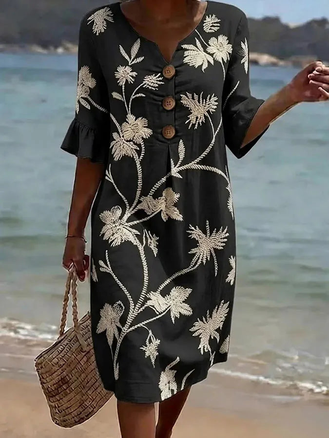 Abito casual da donna con stampa floreale